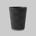 12oz Black Ripple Paper Cup