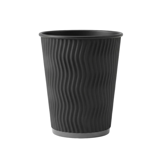 12oz Black Ripple Paper Cup