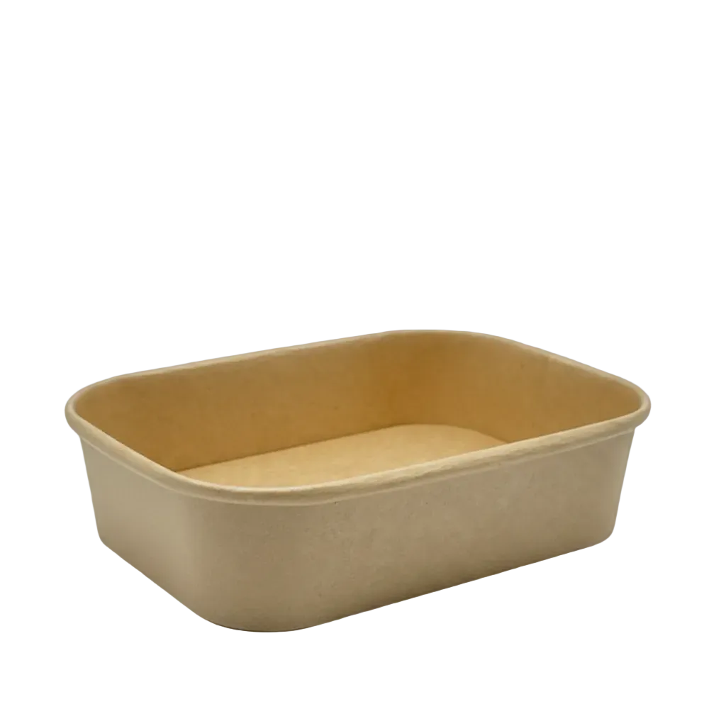 500ml Rectangular Kraft Container - Side View
